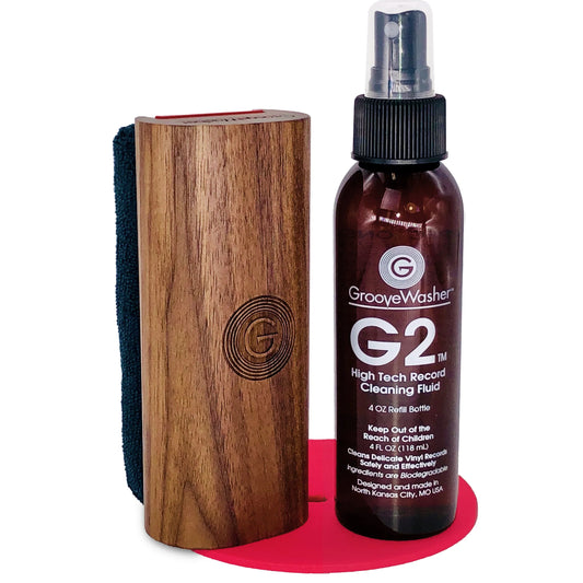 Groovewasher - Record Cleaning Kit The 'In' Groove Customer Edition in Walnut Vinyl LP Hub