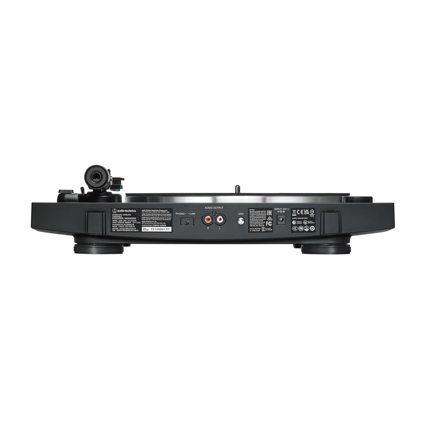 Audio Technica - AT-LP3XBT Fully Automatic Belt-Drive Turntable - Black Vinyl Record Hub