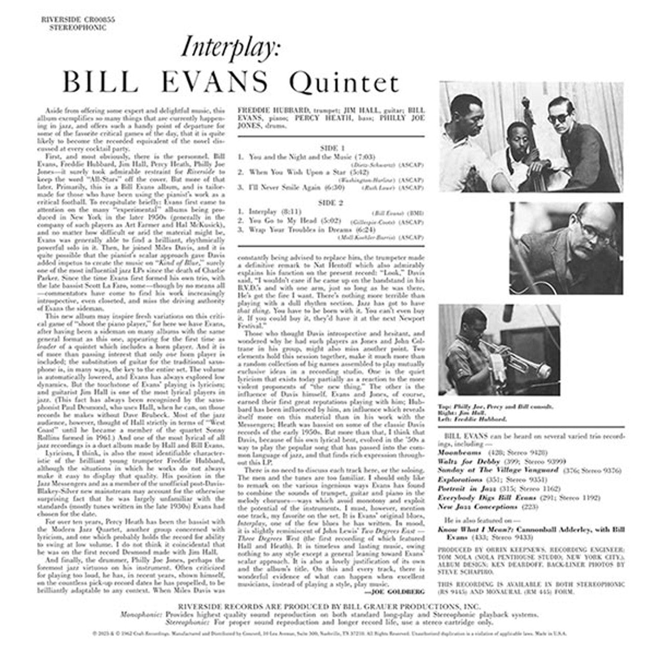 Bill Evans Quintet - Interplay - OJC LP Vinyl Record Hub
