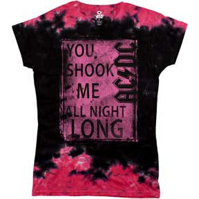 AC/DC Shook Me All Night Long Womens T-Shirt Vinyl LP Hub