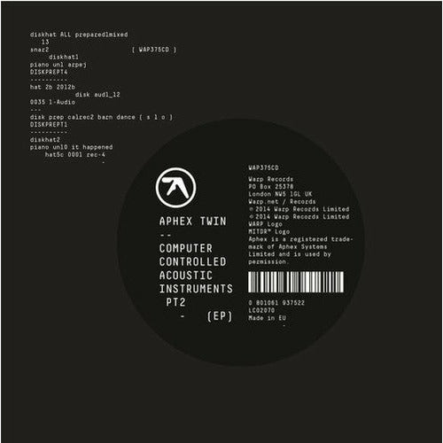 Aphex Twin - Computer Controlled Acoustic Instruments Pt2 - 12" EP Vinyl Record Hub
