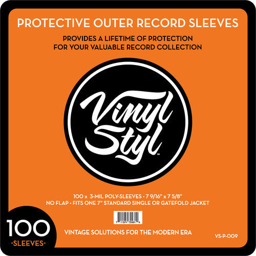Vinyl Styl - 7 9/16" X 7 5/8" 3 Mil Protective Outer Record Sleeve 100ct Vinyl LP Hub