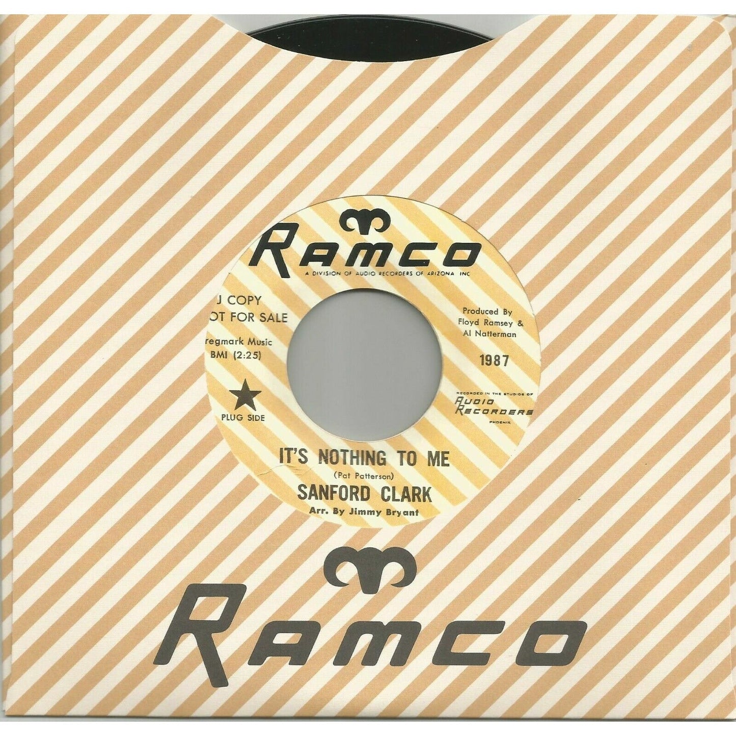 Sanford Clark - It's Nothing To Me / The Fool - Ramco 45 RPM 7" Vinyl Record Hub
